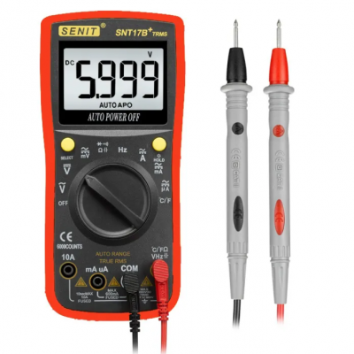 SNT17B+自动测距数字万用表6000计数电子安培伏特欧姆电压表与二极管和连续性测试